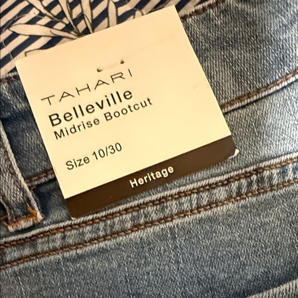 T Tahari Women's Blue Flare Jeans - Picture 5 of 5